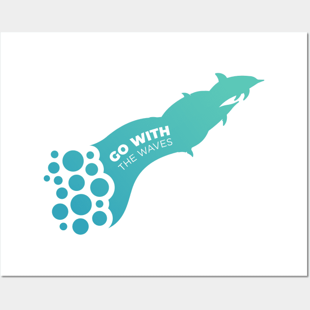 Go with the waves with creative dolphin design Gift Wall Art by Swimarts